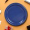 Navy Color 7 Inch Solid Paper Dessert Plates 24 Pack for Classic Party Themes